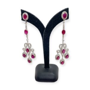 Art deco ruby and diamond earring in white gold. Harsh Khandelwal Jewellery Oms milano