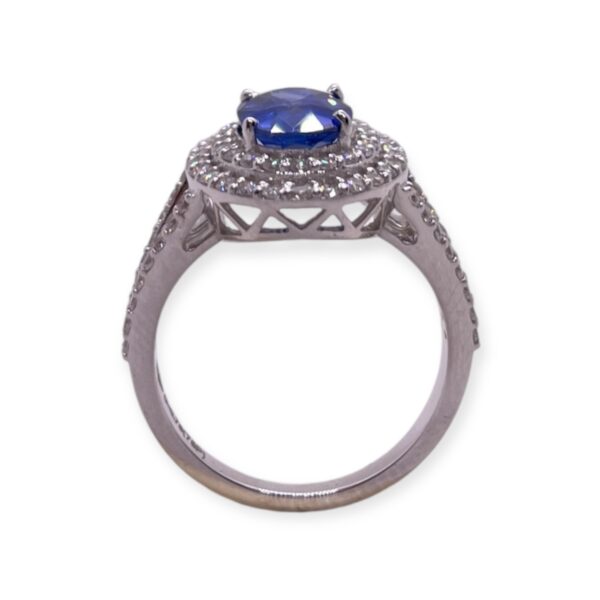 Blue sapphire and diamond ring in white gold, Harsh Khandelwal Jewellery, Oms milano