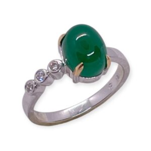 Emerald and diamond ring in 18Kt white gold, Oms milano, Harsh Khandelwal Jewellery