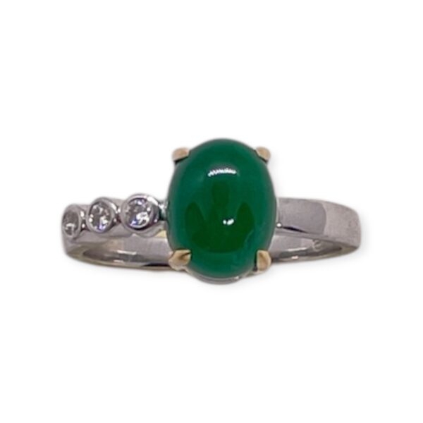 Emerald and diamond ring in 18Kt white gold, Oms milano, Harsh Khandelwal Jewellery