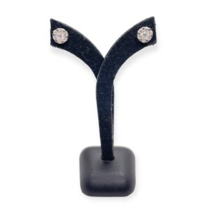 Illusion set diamond studs in white gold, Harsh Khandelwal Jewellery, Oms milano
