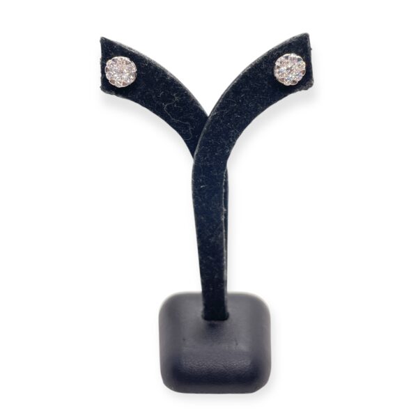 Illusion set diamond studs in white gold, Harsh Khandelwal Jewellery, Oms milano