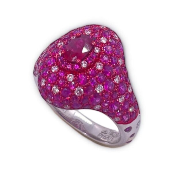 Fancy Ruby and Diamond ring in gold, Red gold ring, Oms milano, Harsh Khandelwal Jewellery