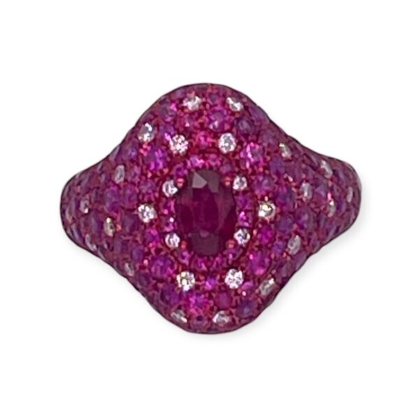 Fancy Ruby and Diamond ring in gold, Red gold ring, Oms milano, Harsh Khandelwal Jewellery