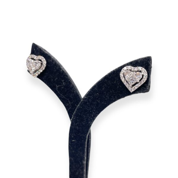 Heart shape diamond studs in gold, Diamond studs