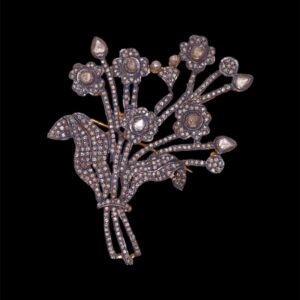 Flowers motif Brooch in Silver