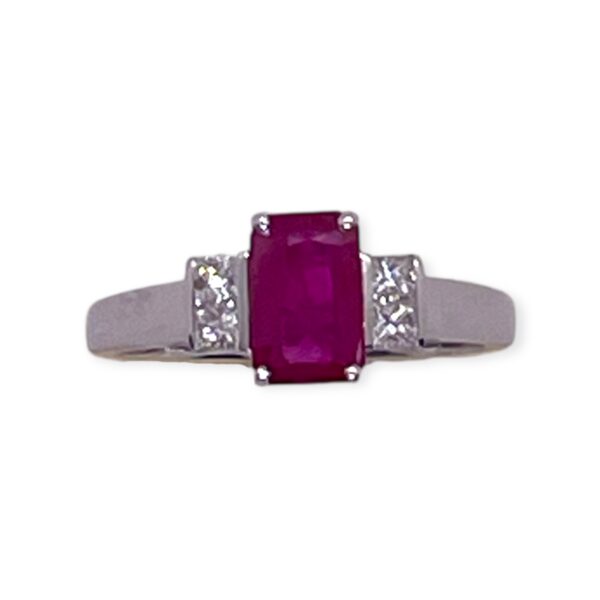 Octagon ruby and diamond ring in white gold, Oms milano, Harsh Khandelwal jewellery
