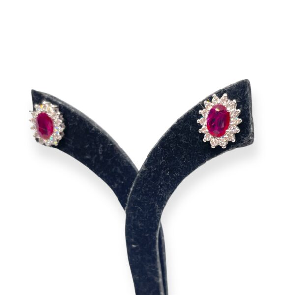 Ruby and diamond cluster studs, Ruby and diamond cluster earrings, Harsh Khandelwal Jewellery, Oms milano