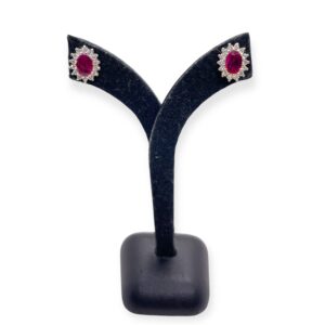 Ruby and diamond cluster studs, Ruby and diamond cluster earrings, Harsh Khandelwal Jewellery, Oms milano