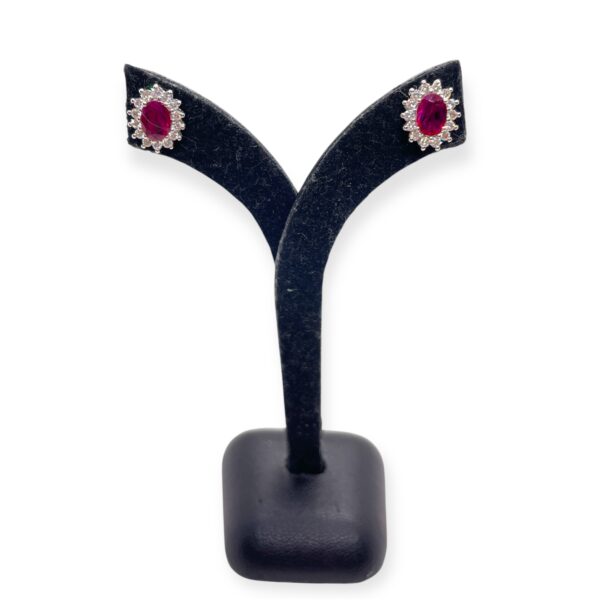 Ruby and diamond cluster studs, Ruby and diamond cluster earrings, Harsh Khandelwal Jewellery, Oms milano