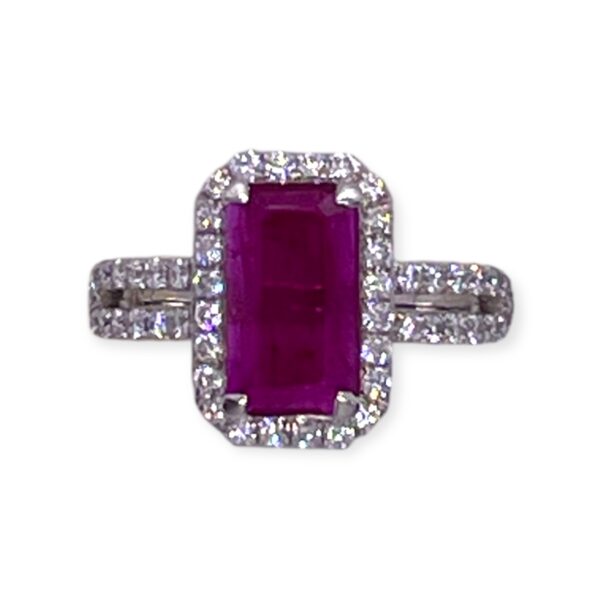 Ruby and diamond ring in white gold, Harsh Khandelwal Jewellery, Oms Milano
