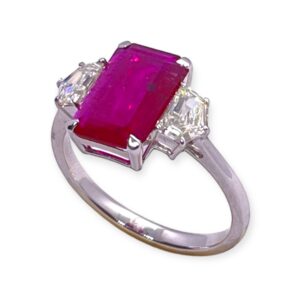 Ruby and fancy cut diamond ring in white gold, Oms milano, Harsh Khandelwal Jewellery
