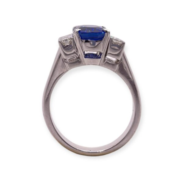 Blue Sapphire and diamond ring in white gold, Oms milano, Harsh Khandelwal Jewellery