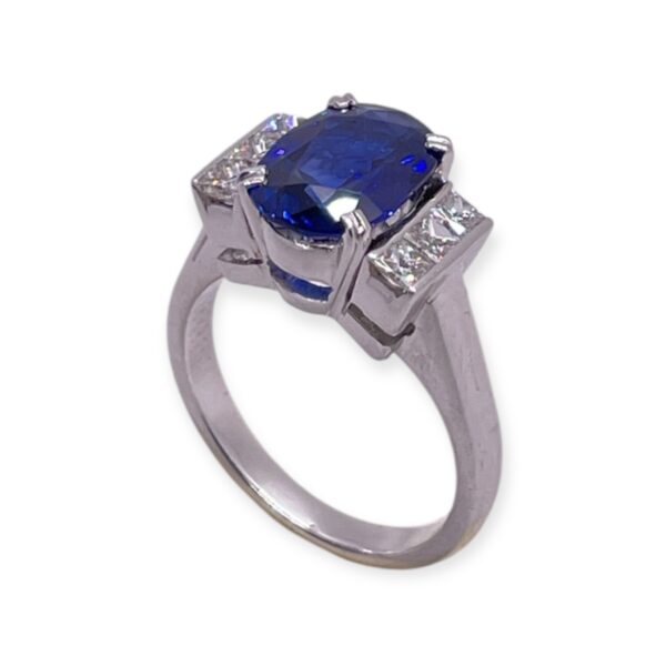 Blue Sapphire and diamond ring in white gold, Oms milano, Harsh Khandelwal Jewellery
