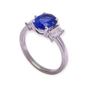 Three stone Oval Sapphire and diamond ring, Oms milano, Harsh Khandelwal jewellery