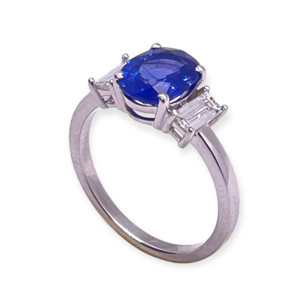 Three stone Oval Sapphire and diamond ring, Oms milano, Harsh Khandelwal jewellery