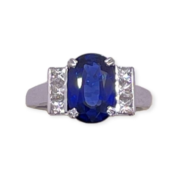 Blue Sapphire and diamond ring in white gold, Oms milano, Harsh Khandelwal Jewellery